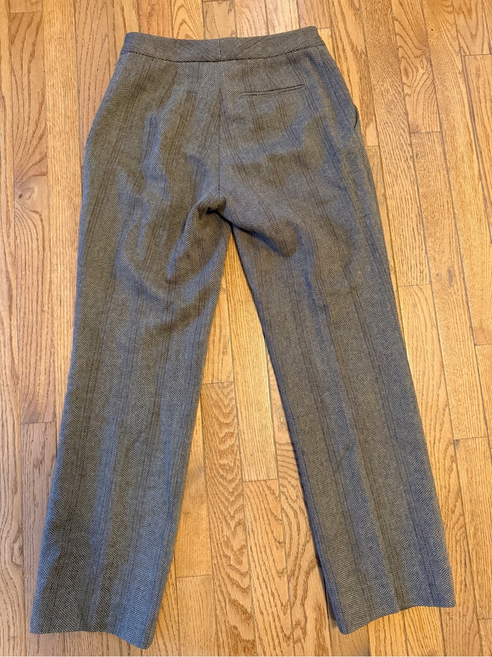 Ralph Lauren Brown Herringbone Wool Trousers - Picture 2 of 3
